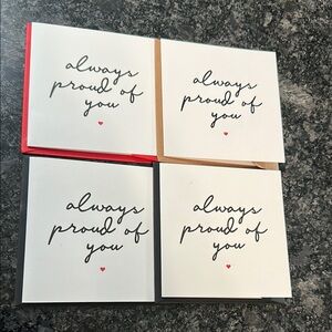 Always Proud of You Greeting Cards ❤️ Set of 4 with Envelopes Blank Inside NWT